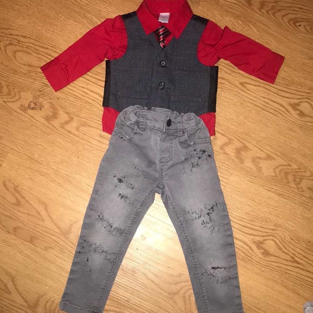 Children place jean /with distress jeans